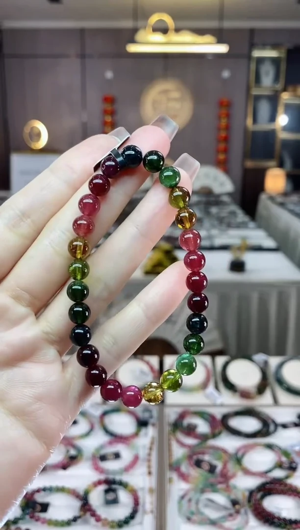 【闪购商品】碧玺单圈手串7mm+未镶嵌一物一证dan