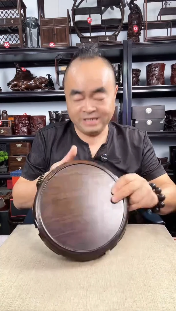 木大卷边圆老李红木工艺品