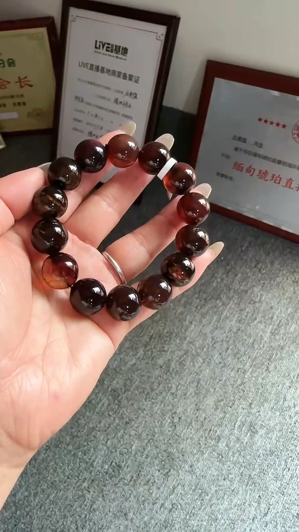 未镶嵌琥珀手串规格15微瑕紫罗兰手串#41