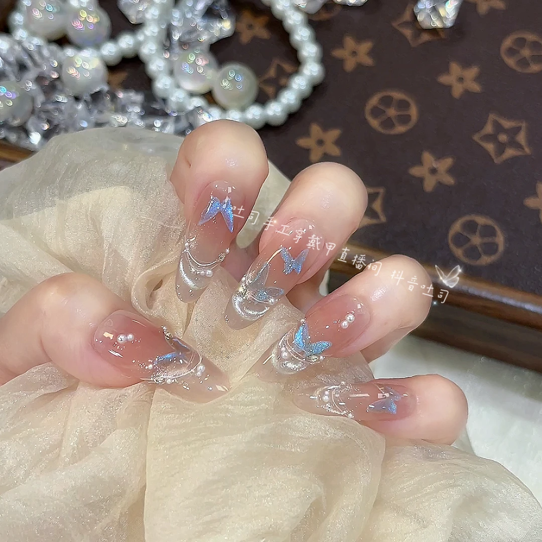 【灵蝶】纯手工穿戴甲美甲可拆卸穿戴式持久反复使用 AlV