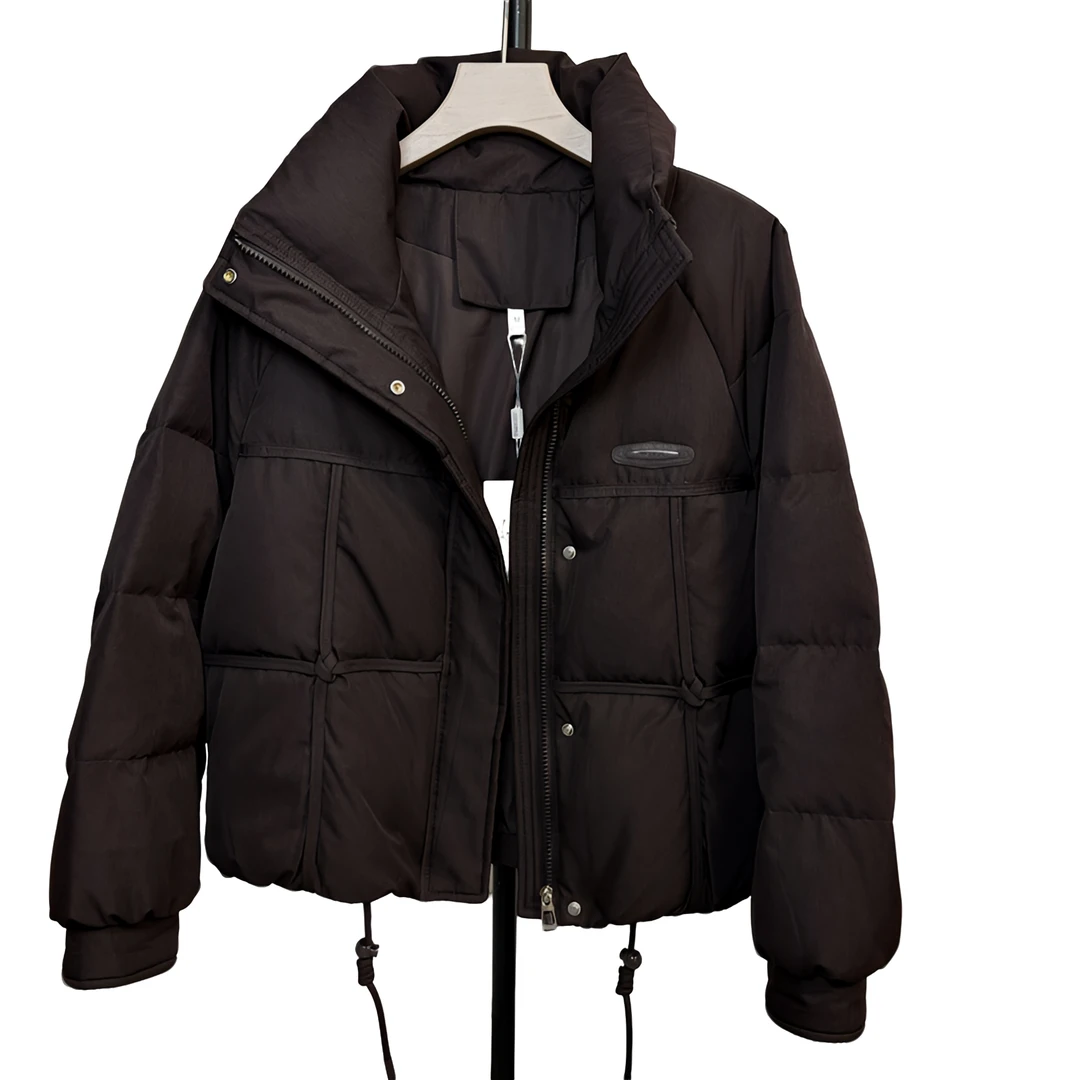 冬季新款时尚立领保暖白鸭绒短款休闲百搭时尚女装羽绒服