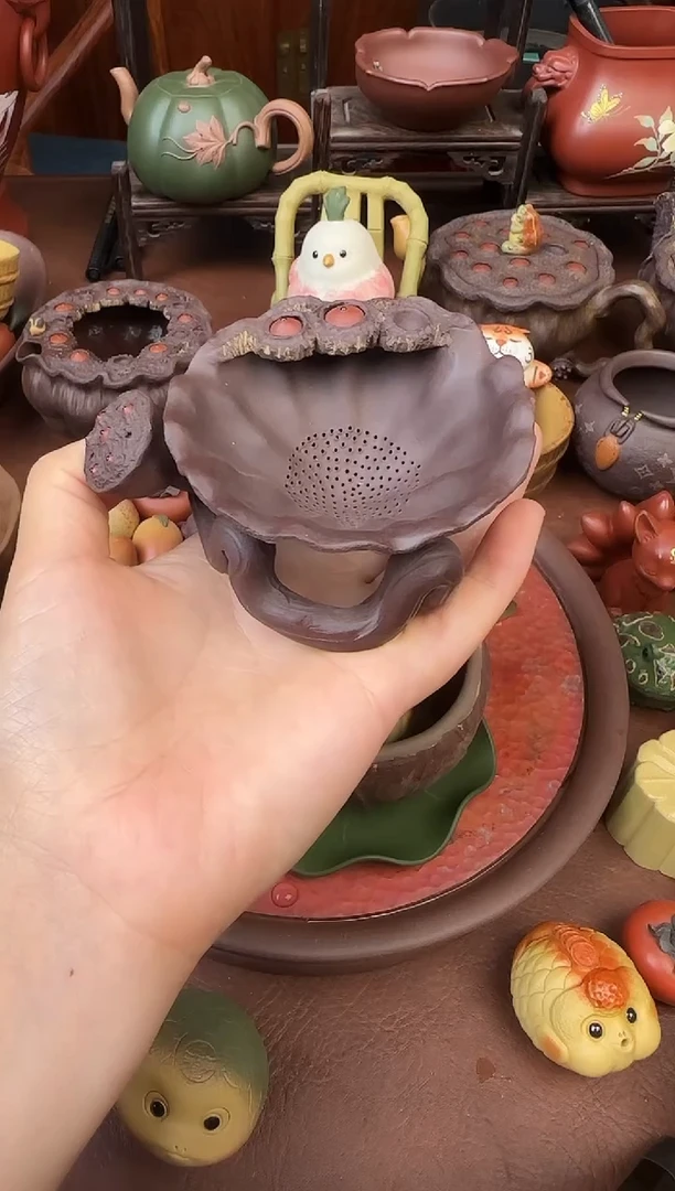 紫砂茶宠紫泥茶漏