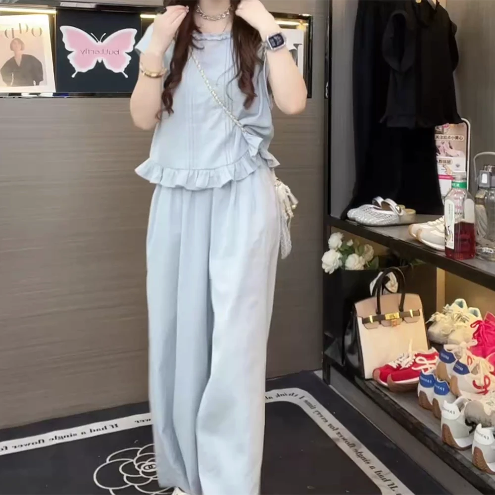 【夏夜白茶】夏季新款洋气百搭宽松休闲显瘦套装C5243