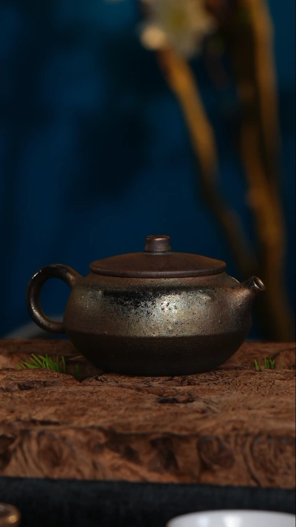 【闪购商品】【792】已开价 炫彩柴烧汉扁壶