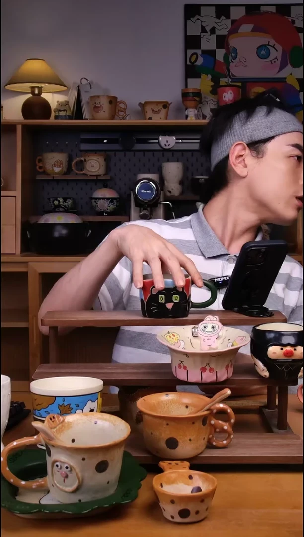 杯子景德镇可爱设计师款陶瓷