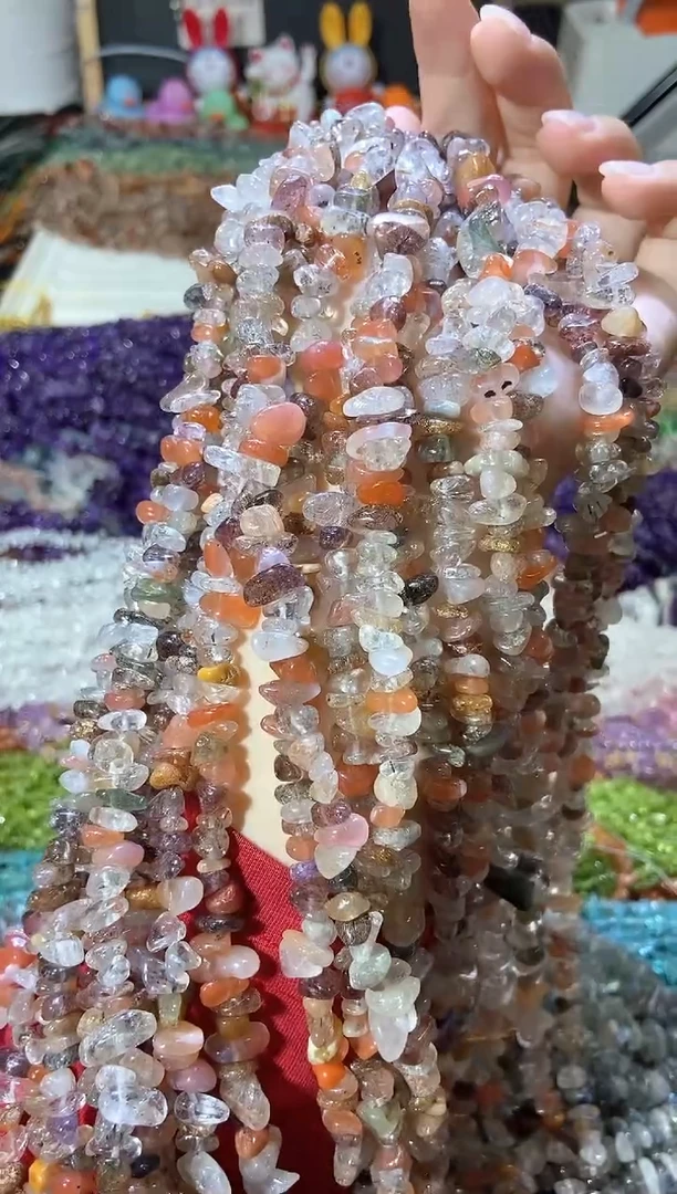 水晶珠宝半成品未镶嵌彩发晶