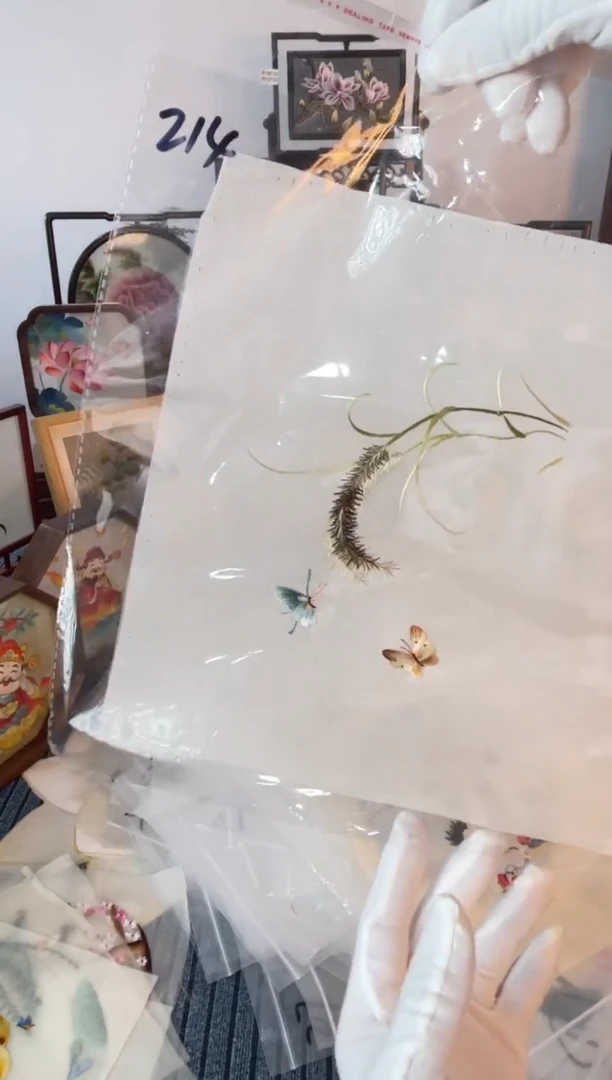 织绣纯手工苏绣双面绣绣布214