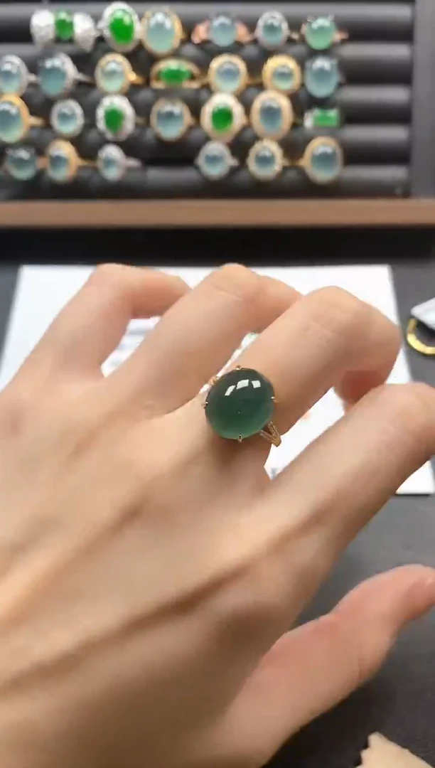 银S925镶嵌戒指翡翠51511