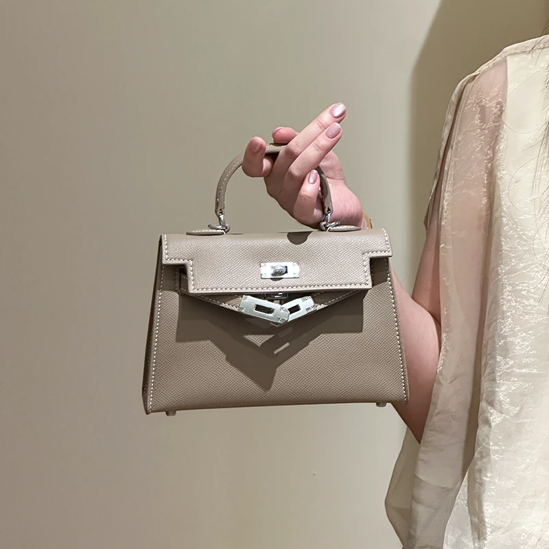 大象灰19凯莉包高级感单肩斜跨通勤女包