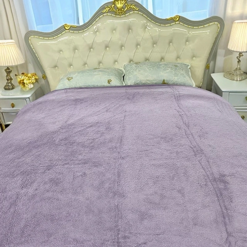 紫色舒棉绒毛毯2.0*2.3