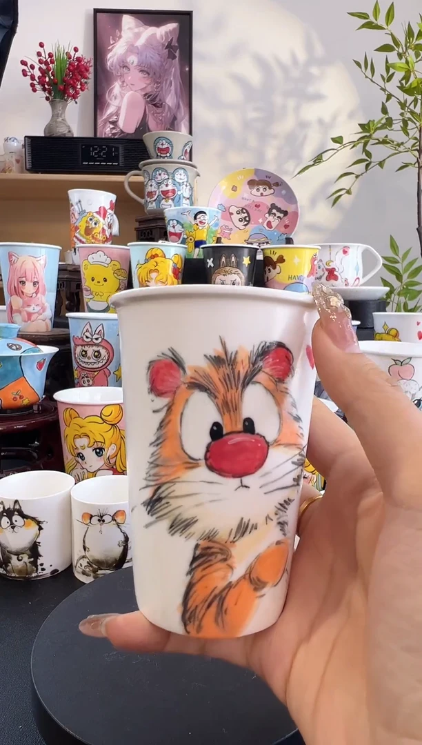 【闪购商品】摆件手工手绘陶瓷小杯杯