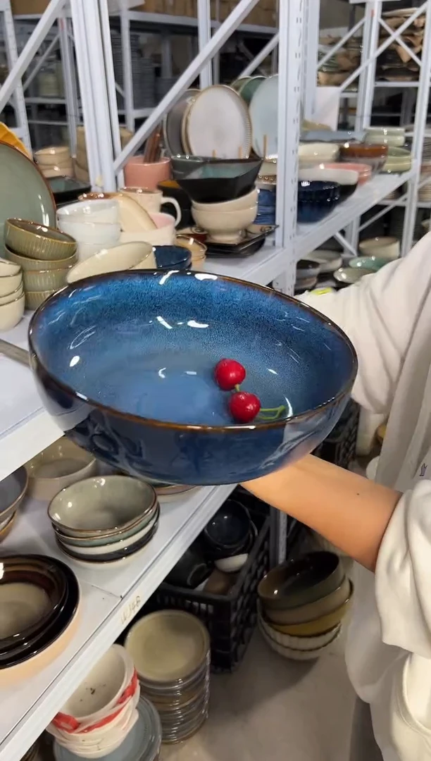 陶瓷外贸尾货瑕疵满20包邮X大汤盆