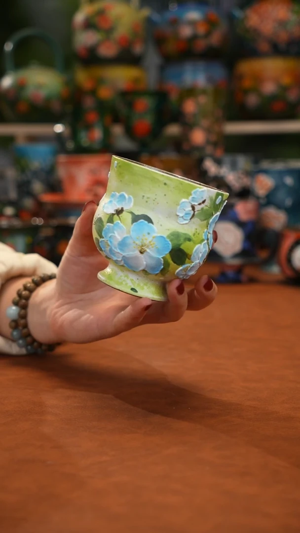 紫砂油画手绘釉下彩