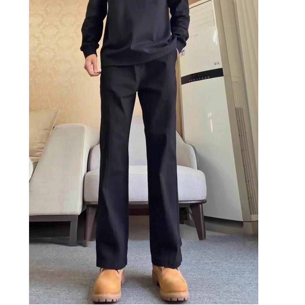 美式cleanfit斜切休闲裤子男款秋冬加绒软壳冲锋裤通勤直筒运动裤