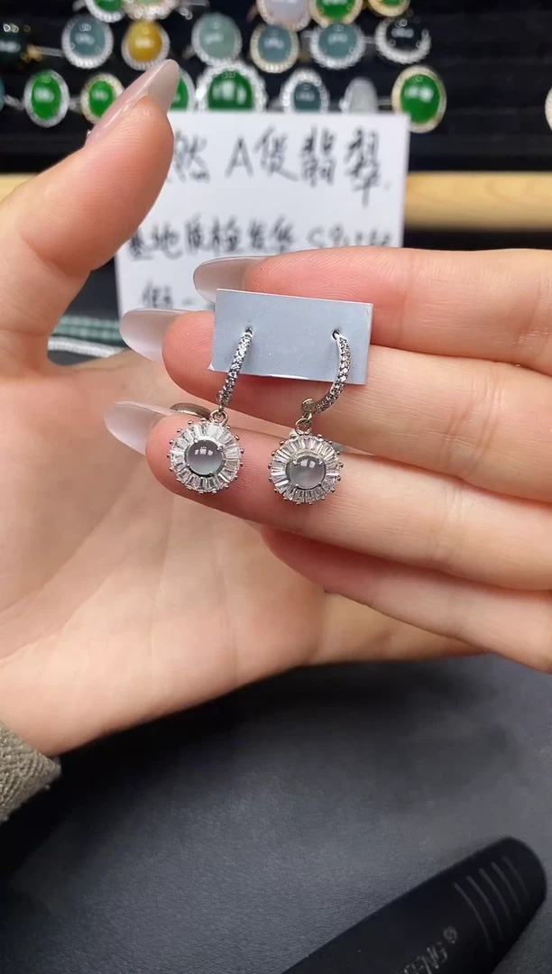 银S925镶嵌戒指翡翠37886