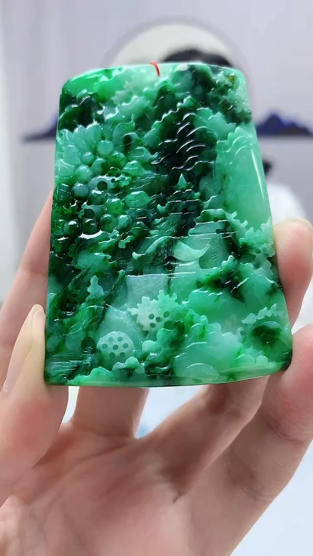 定制翡翠未镶嵌4852zm-毛货挂件山水136