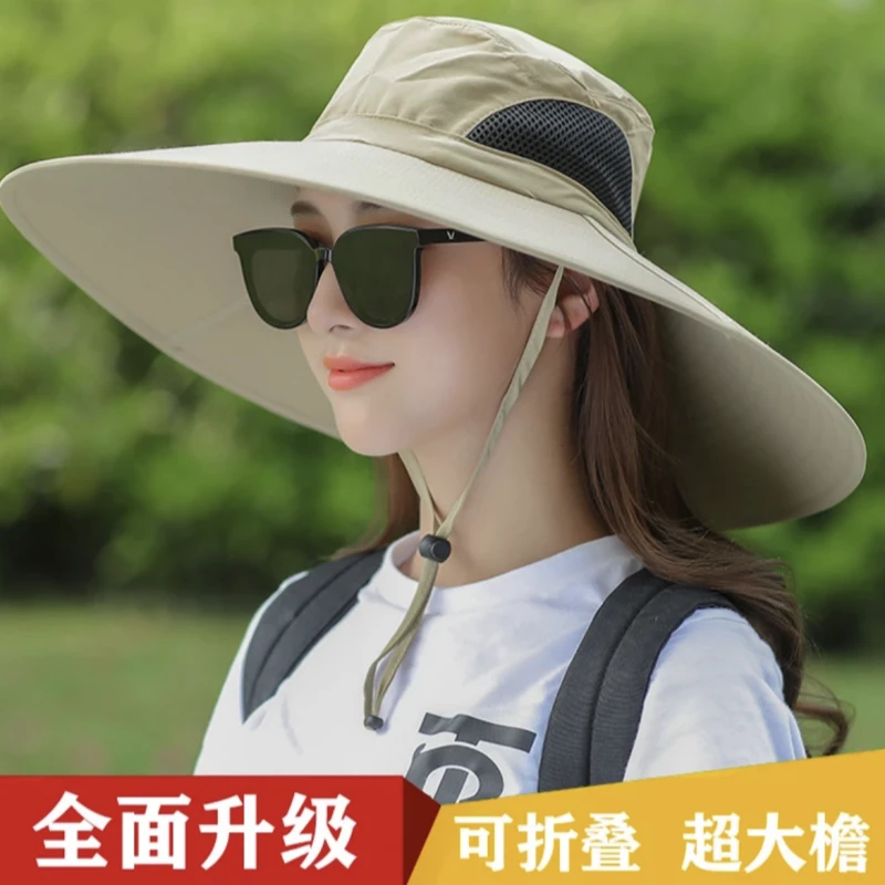 【超大檐】男士钓鱼帽遮阳防晒太阳帽户外帽子线登山渔夫帽出游夏季