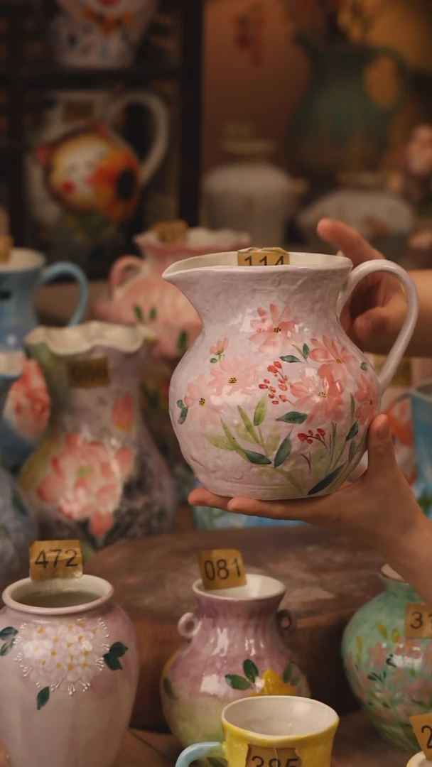 陶瓷114景德镇设计师手作花器摆件侘寂风