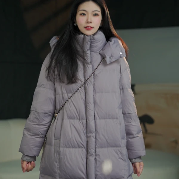 韩版时尚休闲宽松版加厚保暖羽绒服女2025冬季新款