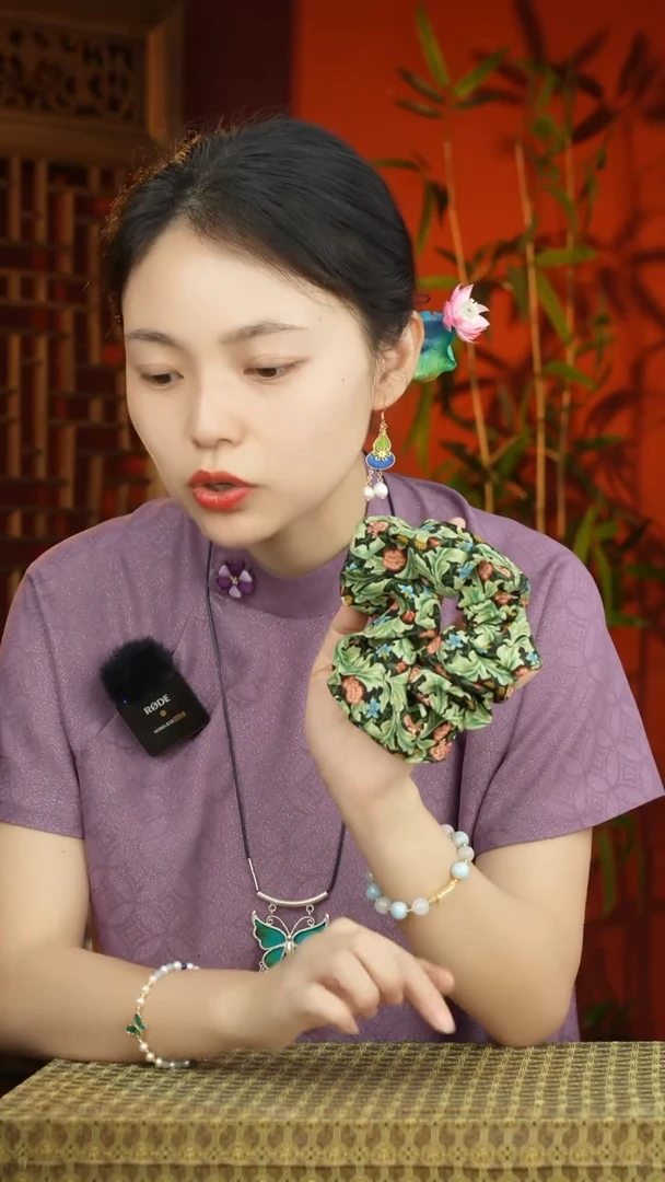 刺绣桑蚕丝大肠圈发圈