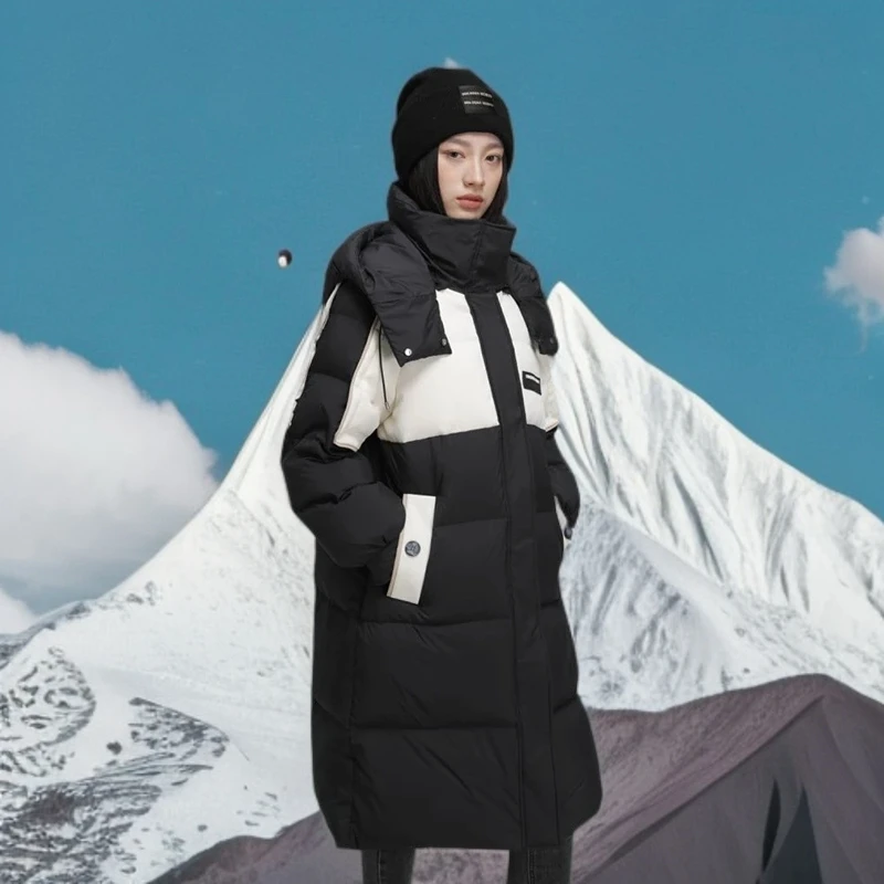 YAYA/鸭鸭小个子羽绒服女长款时尚休闲保暖过膝宽松通勤外套