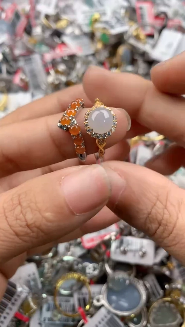 银S925镶嵌戒指翡翠222    9