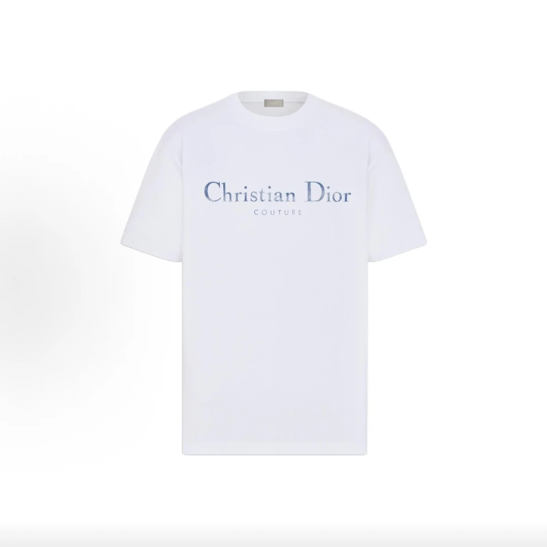 未使用 DIOR/迪奥 棉质平纹针织ChristianDiorCouture印花宽松T恤