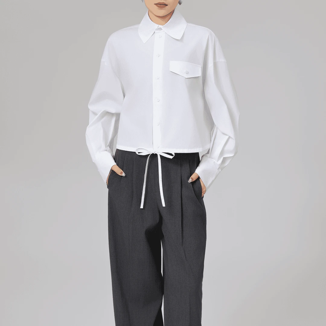 GIRDEAR/哥弟春季新款宽松百搭小众气质休闲长袖衬衫女130030