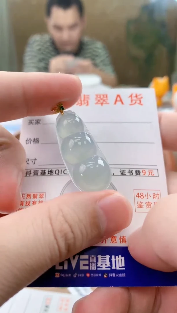 颈饰18K金镶嵌翡翠天然A货翡翠挂件