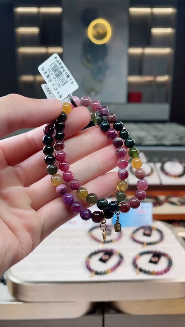 未镶嵌老矿碧玺单圈手串6mm+碧玺（多样性发一条）xion