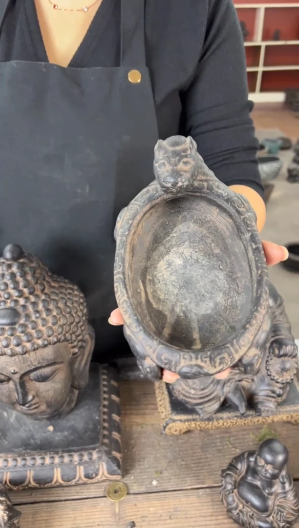 陶土【火山泥】小龙龟盆