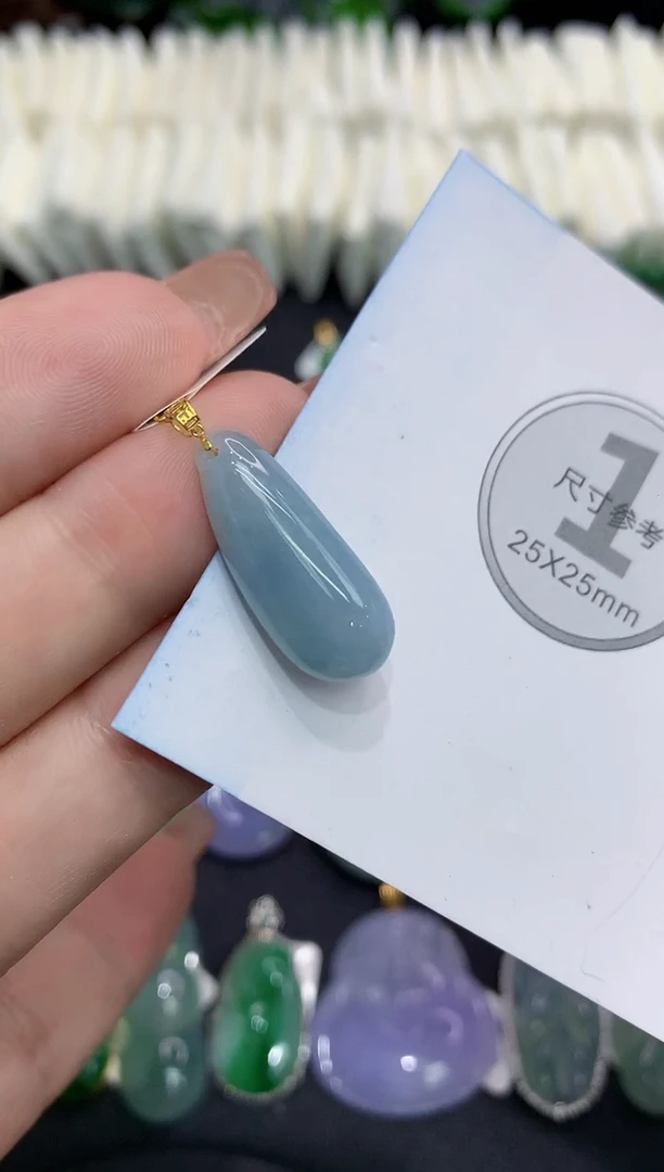 吊坠(不含链)18K金镶嵌翡翠11
