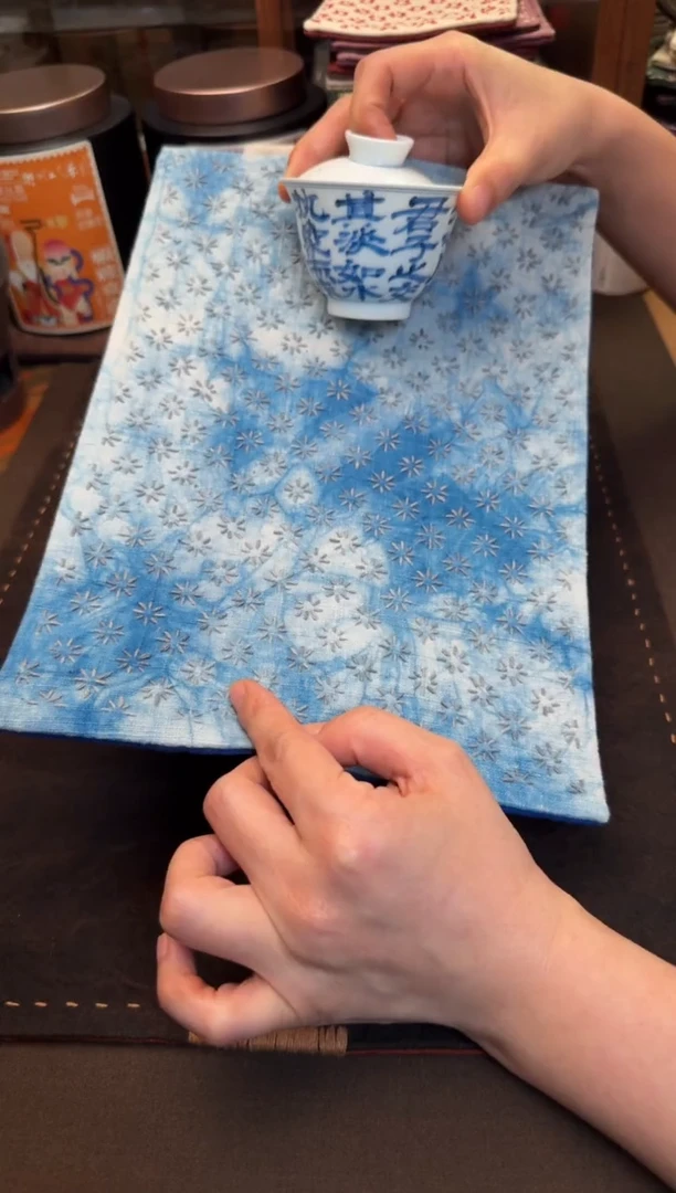 织绣Cici手作刺子绣茶席-860