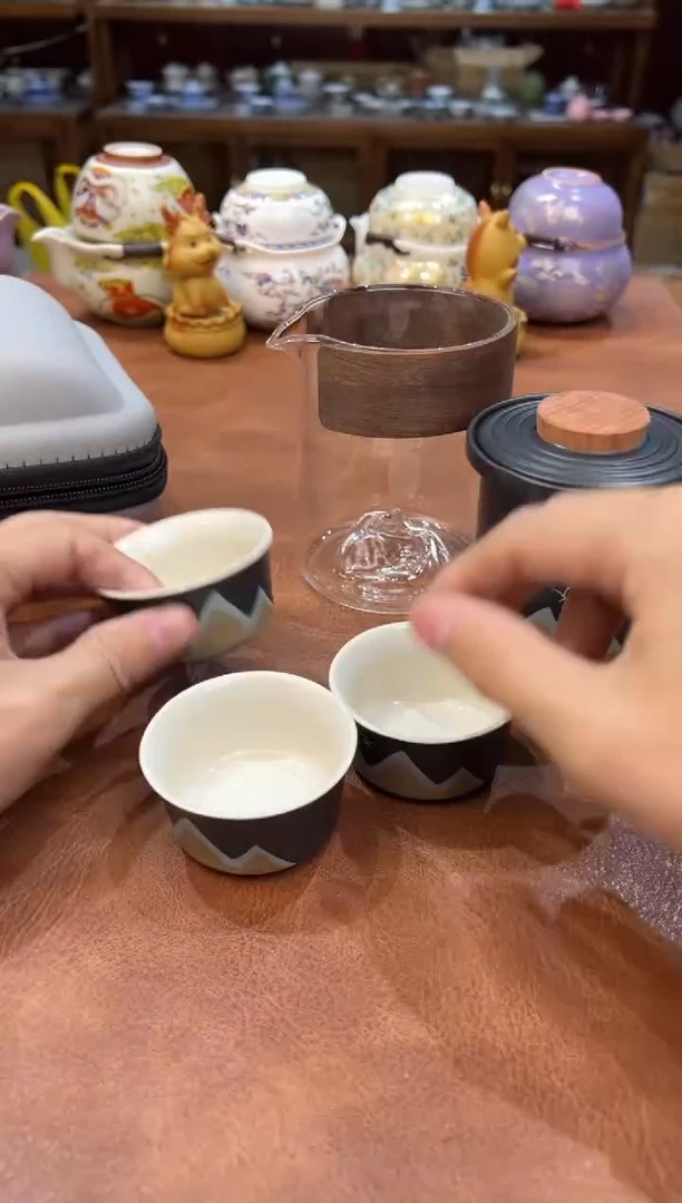 真的很便宜会开片的旅行茶具