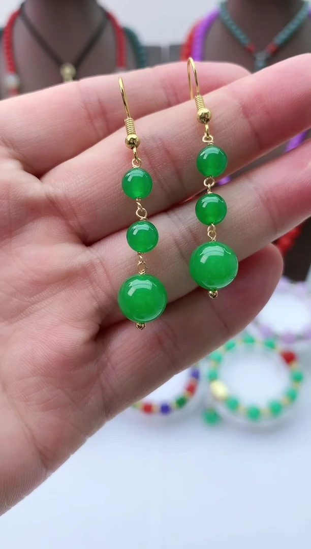 【闪购商品】翡翠耳饰14K金镶嵌R22耳坠