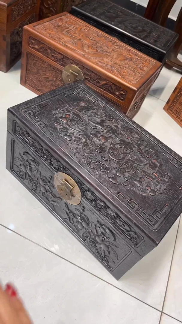 【闪购商品】木雕刻福禄 收纳箱