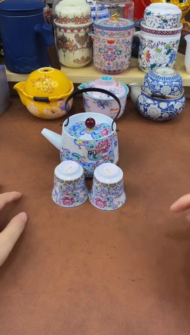 陶瓷茶具摆件旅行套组