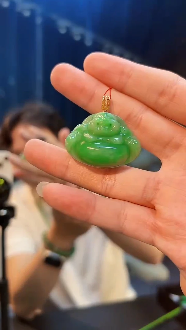 翡翠18K金镶嵌颈饰缅料A货/支持复检/一件