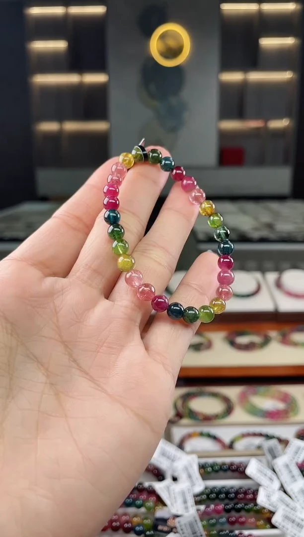 未镶嵌单圈手串6mm+碧玺（多样性发一条）T