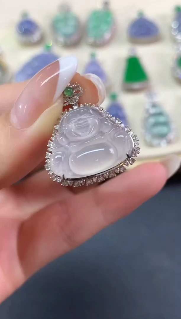 吊坠(不含链)18K金镶嵌翡翠吊坠(不含链)|5800