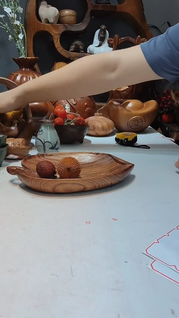 香樟木A29精品叶子盘/尺寸