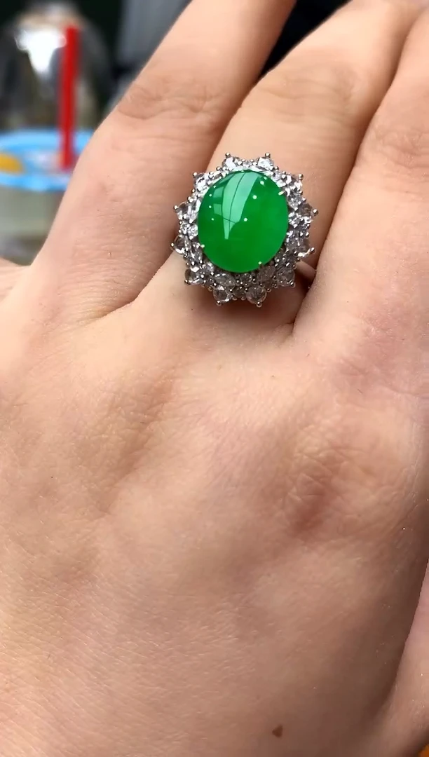 翡翠戒指18K金镶嵌353-中国好珍宝