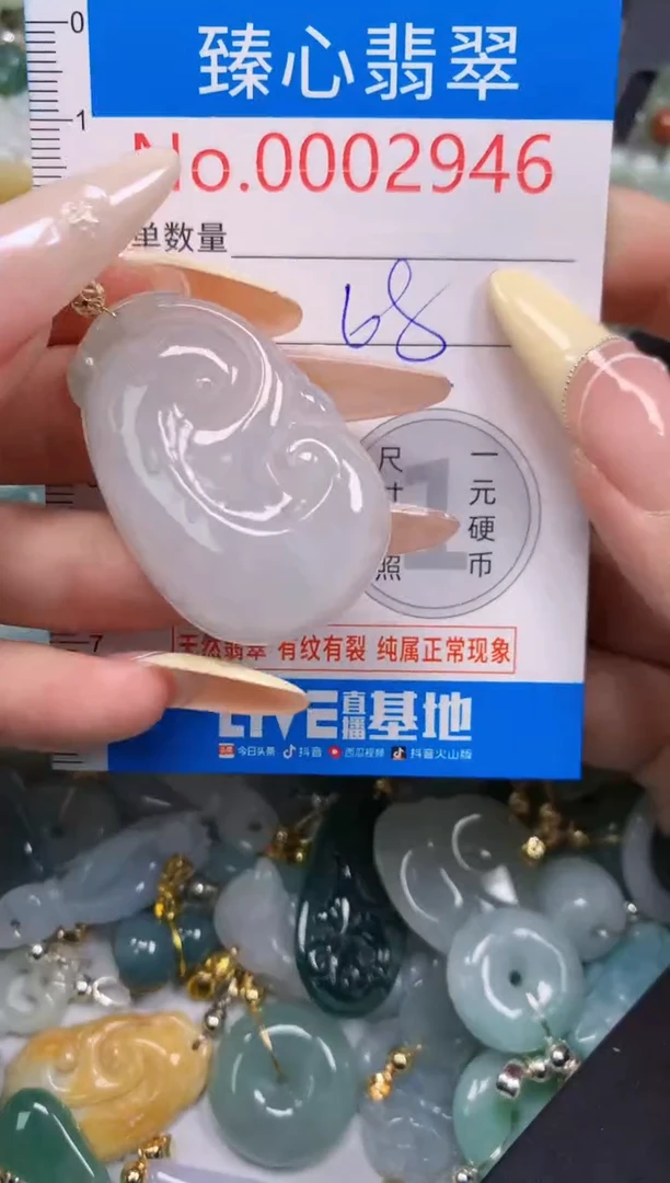 翡翠未镶嵌颈饰含绳0002946