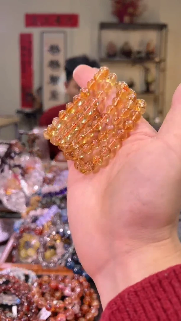 【闪购商品】黄晶手链未镶嵌暴力黄手串8mm＋（多样性发其一）