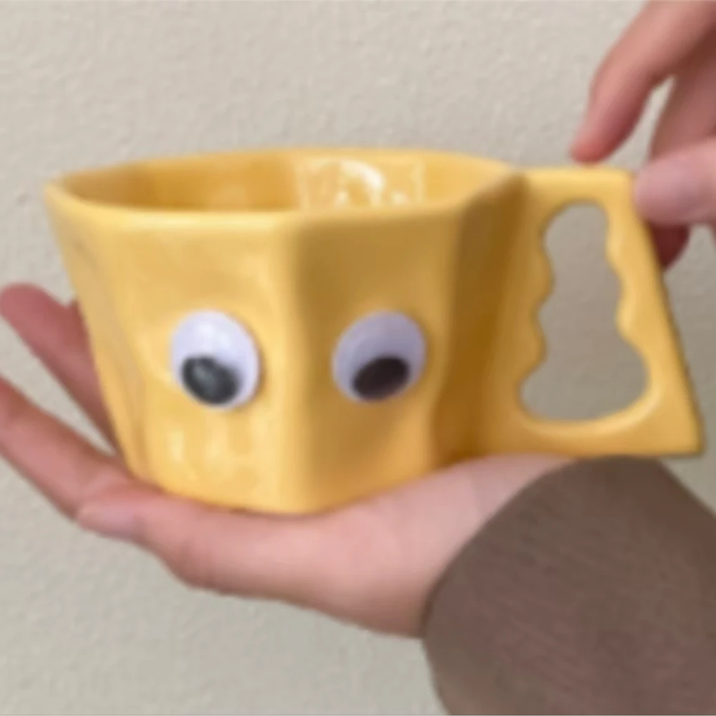 原创设计小众泼墨八角马克杯陶瓷复古咖啡礼物伴手礼杯子款式随机