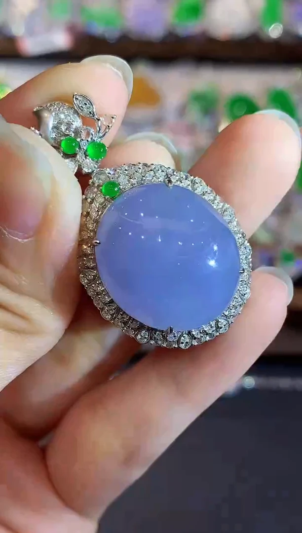 吊坠(不含链)18K金镶嵌翡翠WXY多样性发其一