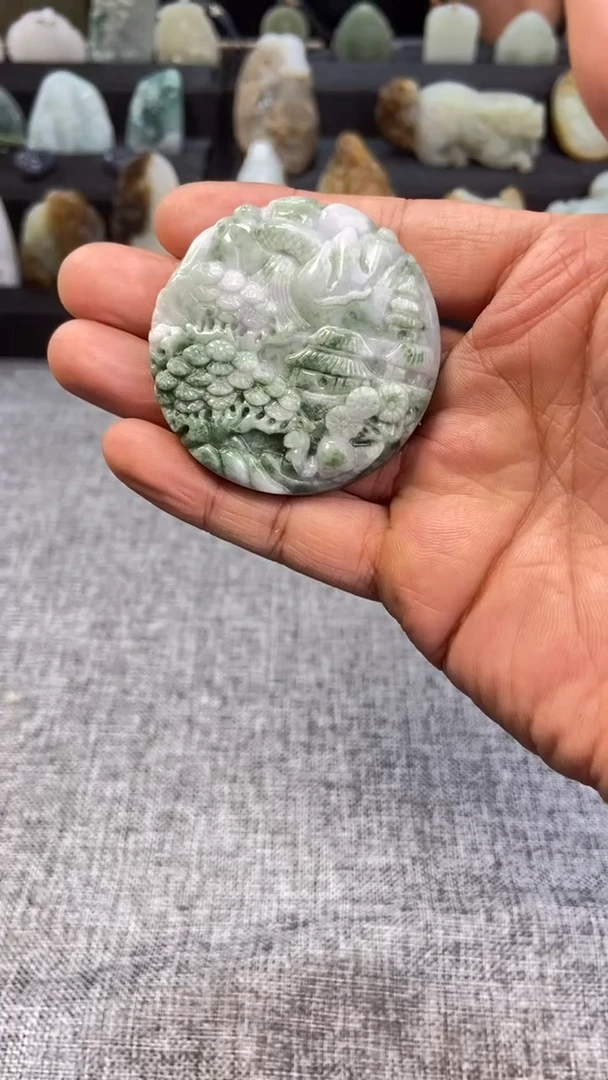 吊坠(不含链)未镶嵌翡翠翡翠山水吊坠
