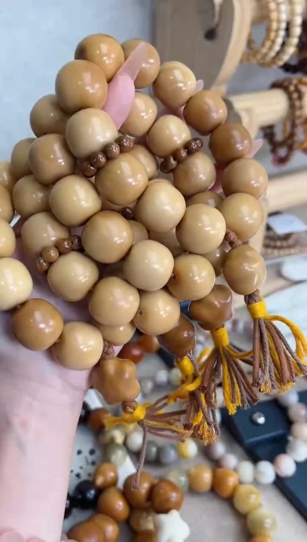 菩提根/象牙果手串v26象牙果风化桶珠21*22手持瑕疵不补