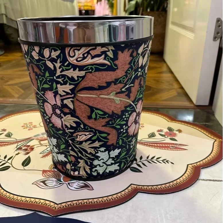 欧美式简约创意垃圾桶家用无盖客厅卧室厨房厕所卫生间大号拉圾筒