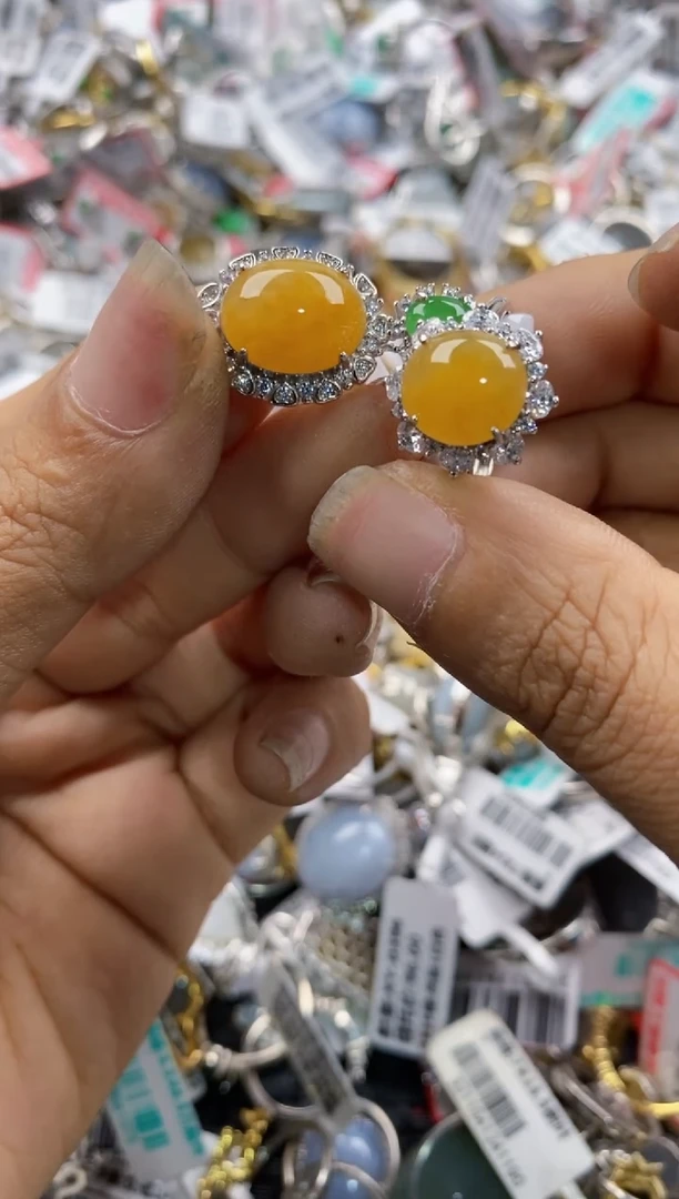 银S925镶嵌戒指翡翠141414----7